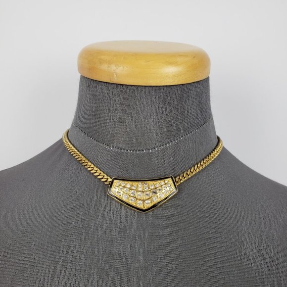 Vintage Jewelry - Vintage Vendome Gold Rhinestone Necklace